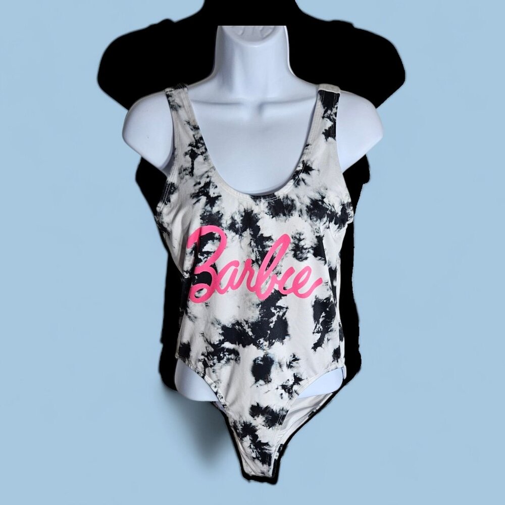 Barbie Women's One-Piece Swimsuit Medium Pink Tie-Dye Beachwear Swimwear - Picture 1 of 4